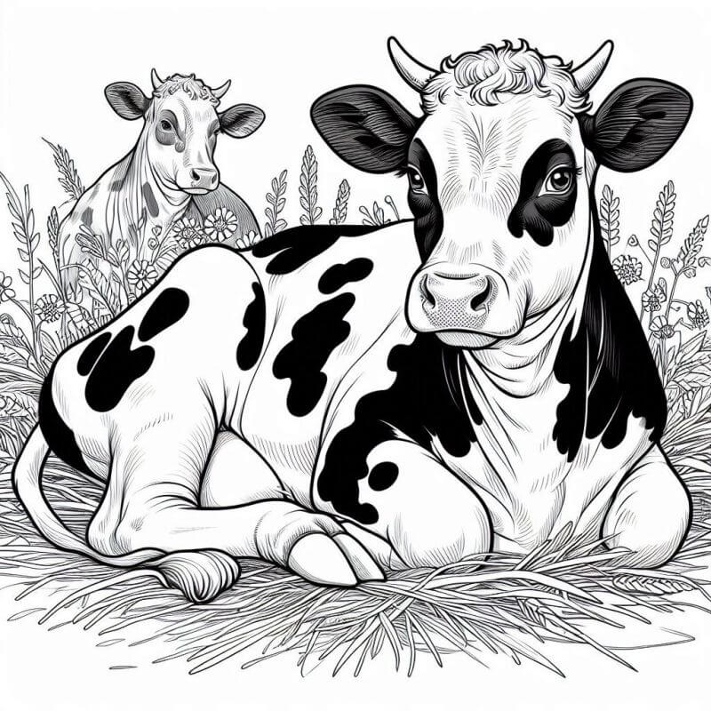 Desenho de Vacas para imprimir