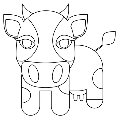 Desenho de Vacas para imprimir