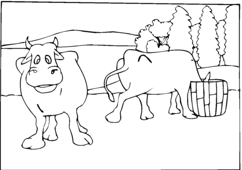 Desenho de Vacas para imprimir