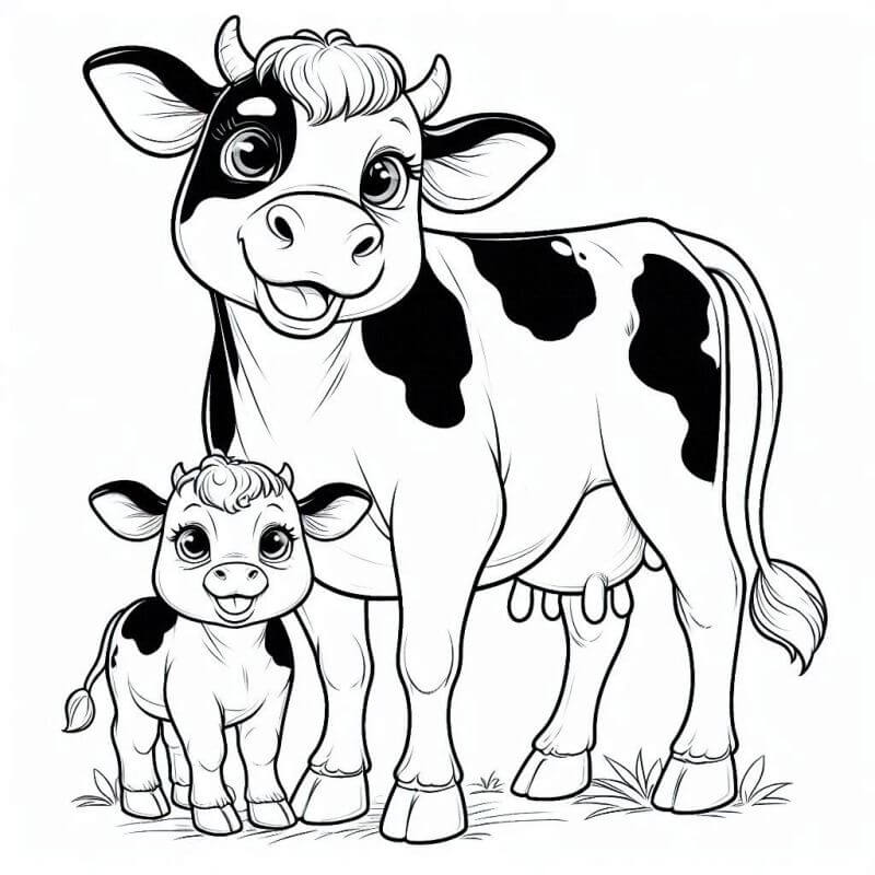 Desenho de Vacas para imprimir