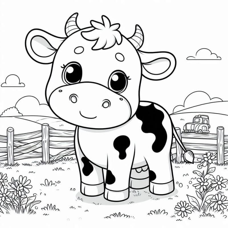 Desenho de Vacas para imprimir