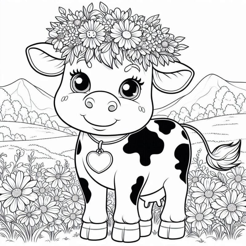 Desenho de Vacas para imprimir