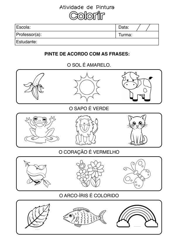 Desenho de Alfabetização para imprimir