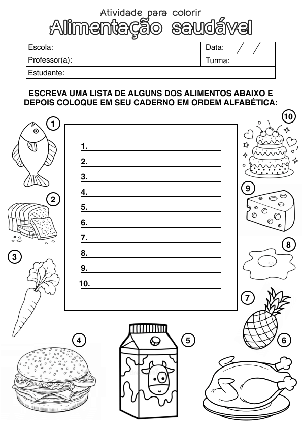 Desenho de Alfabetização para imprimir