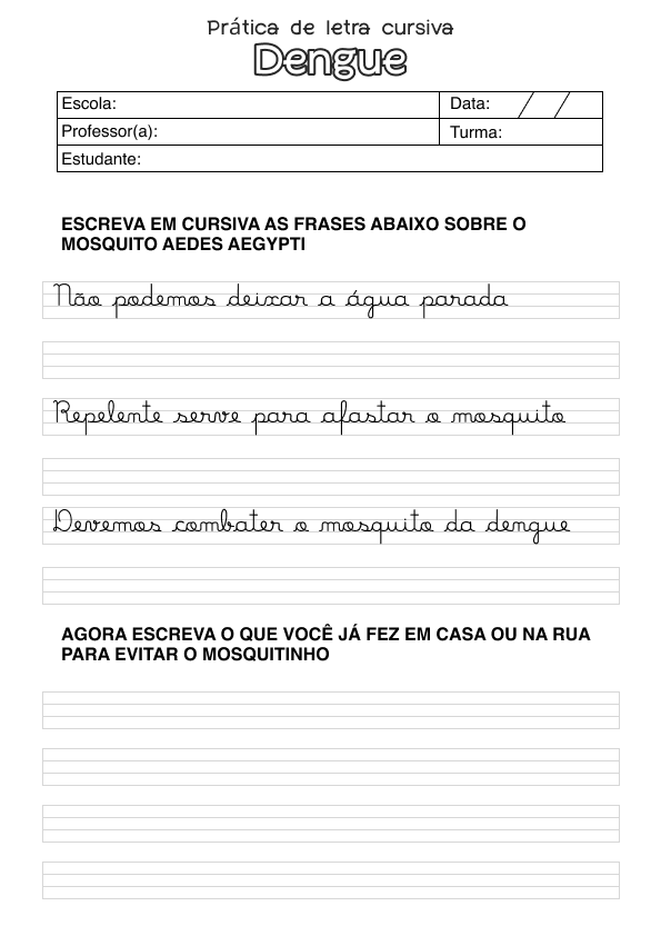 Desenho de Alfabetização para imprimir
