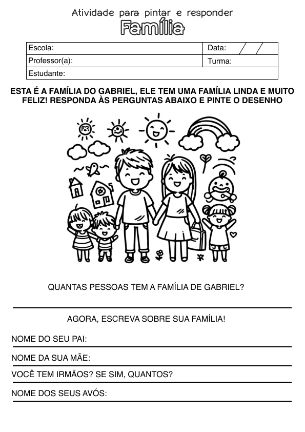Desenho de Alfabetização para imprimir
