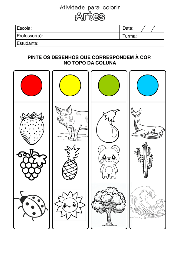 Desenho de Alfabetização para imprimir