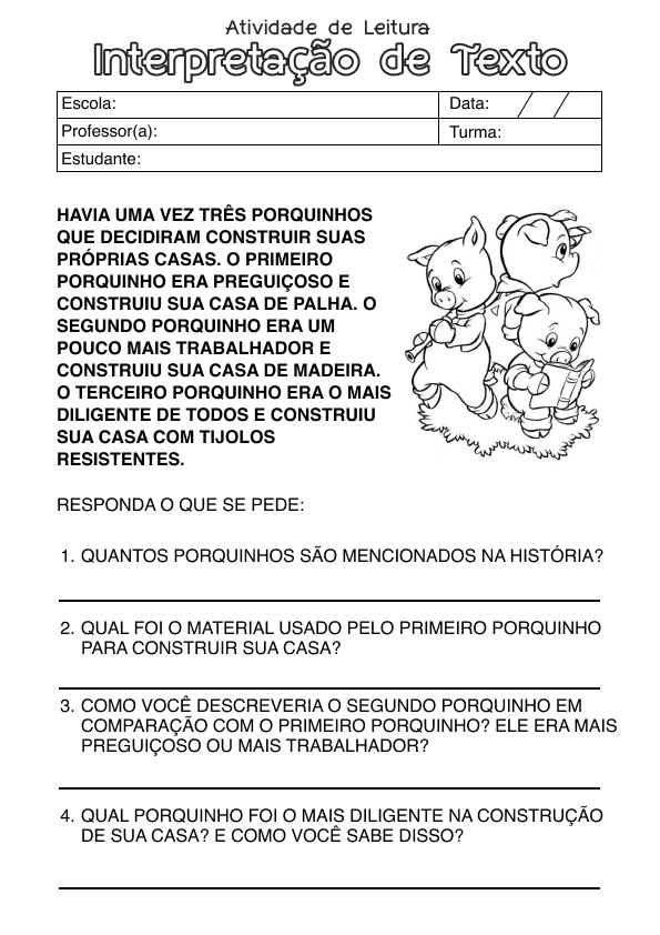 Desenho de Alfabetização para imprimir