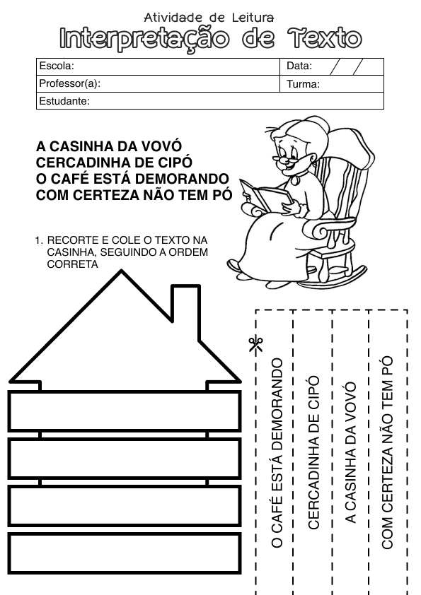Desenho de Alfabetização para imprimir