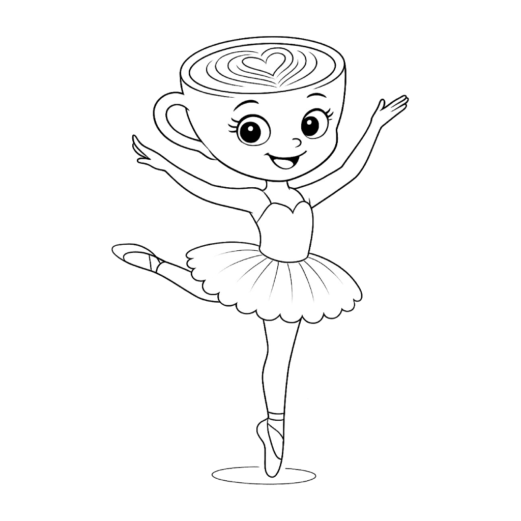Imprimir Ballerina Cappuccina para Colorir