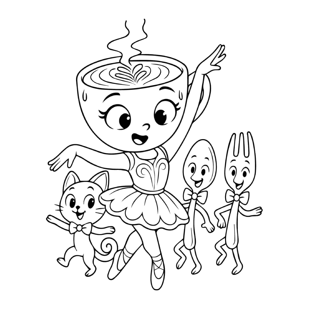 Desenhos de Ballerina Cappuccina para Imprimir e Colorir