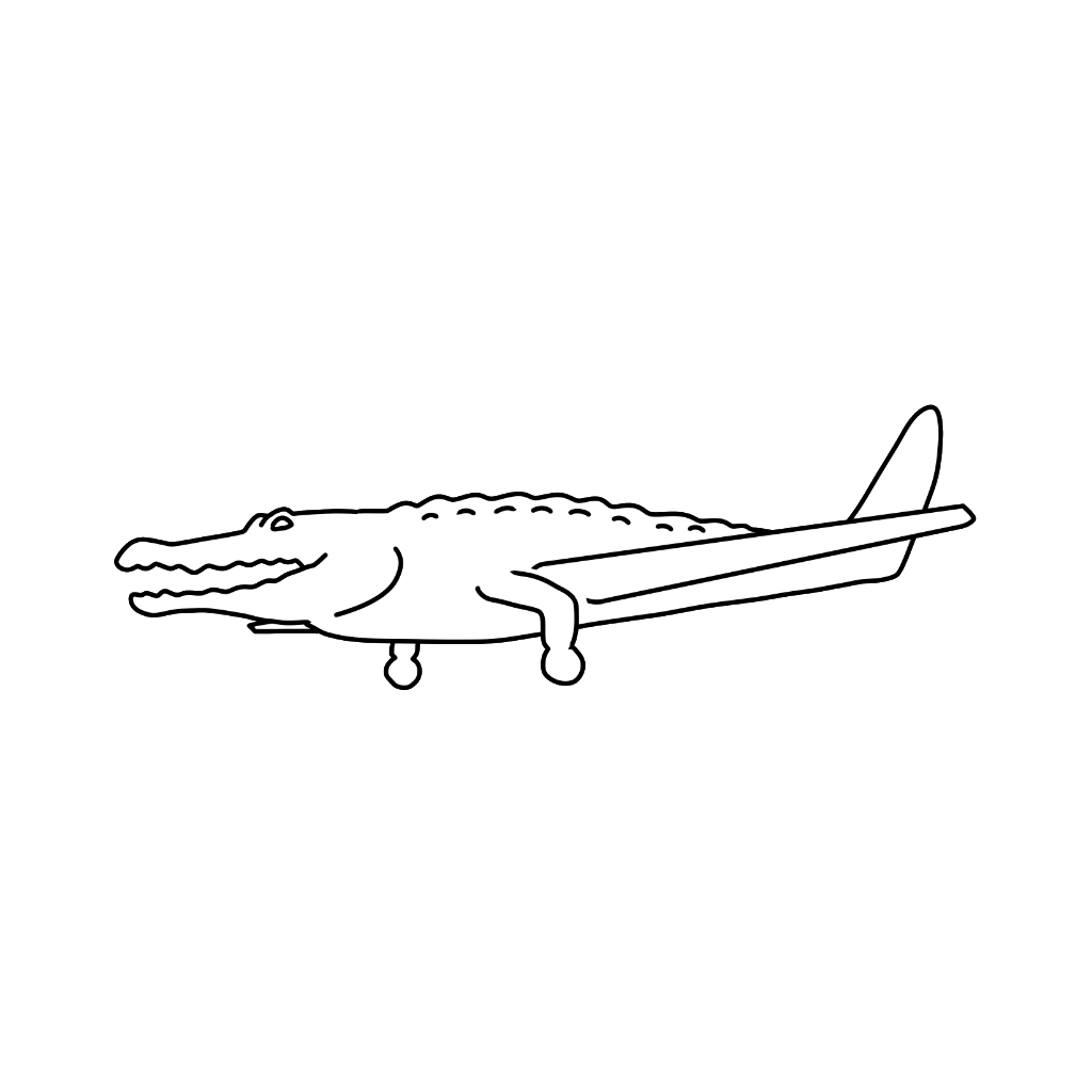 Imprimir Bombardino Crocodilo para Colorir