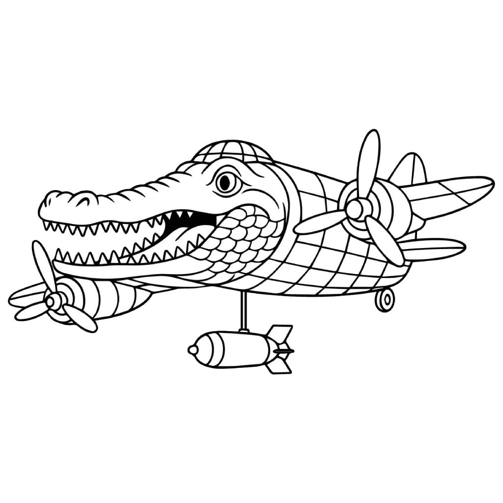 Bombardino Crocodilo para Colorir e Imprimir