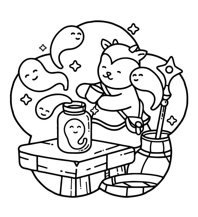 Desenho de Browmies Boo-tiful World para imprimir