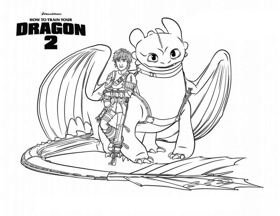 Desenho de Banguela (Como Treinar o Seu Dragão) para imprimir