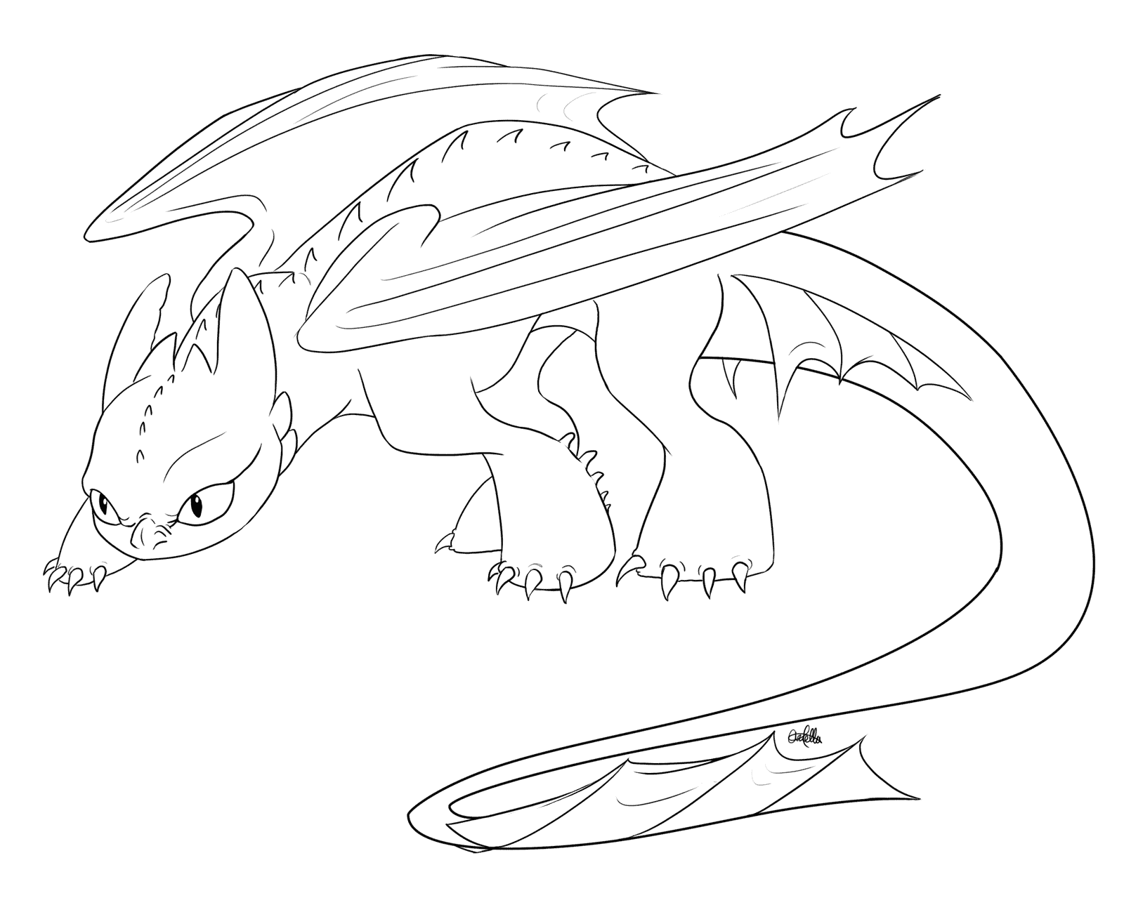 Desenho de Banguela (Como Treinar o Seu Dragão) para imprimir