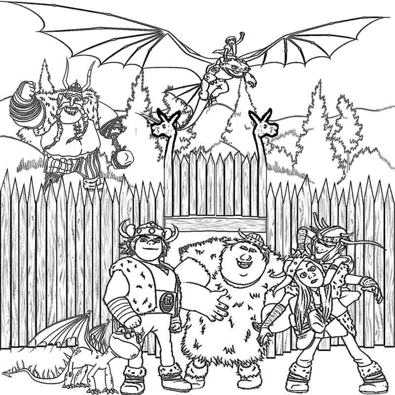 Desenho de Como Treinar o Seu Dragão para imprimir