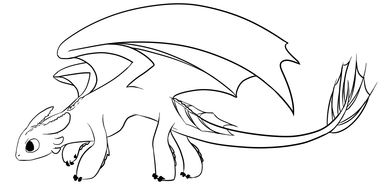 Desenho de Banguela (Como Treinar o Seu Dragão) para imprimir