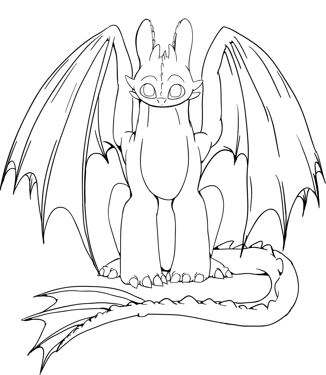Desenho de Banguela (Como Treinar o Seu Dragão) para imprimir