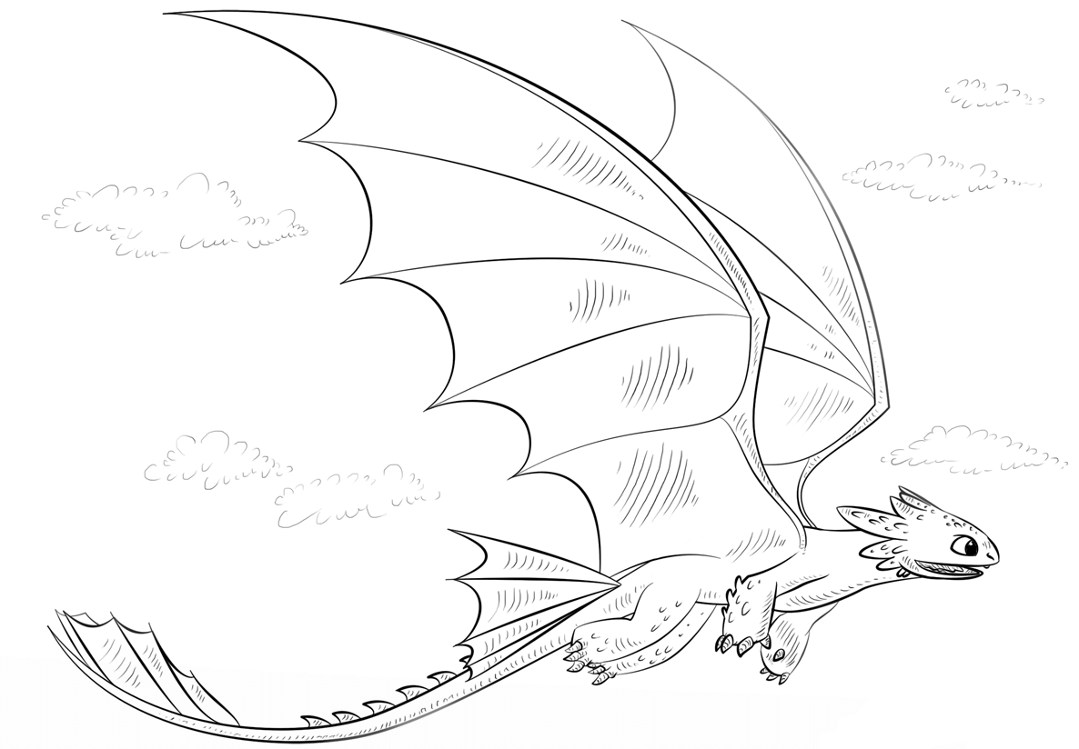 Desenho de Como Treinar o Seu Dragão para imprimir