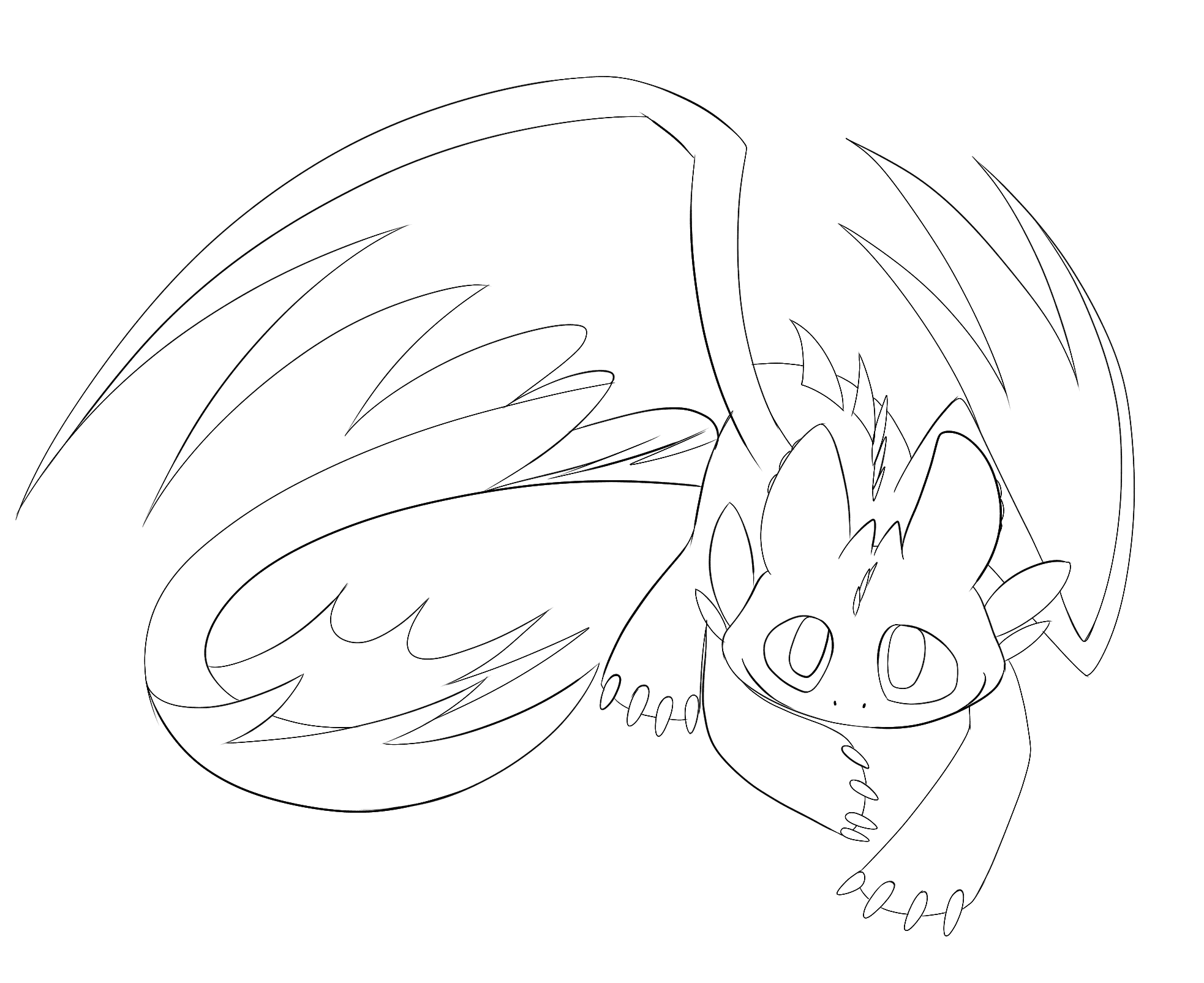 Desenho de Banguela (Como Treinar o Seu Dragão) para imprimir