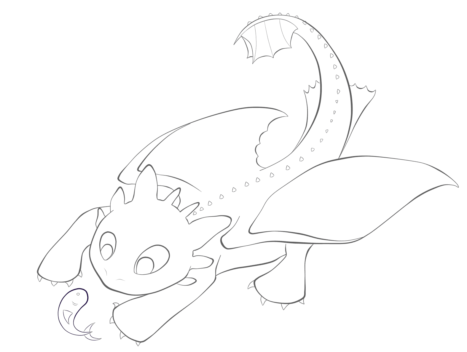 Desenho de Banguela (Como Treinar o Seu Dragão) para imprimir
