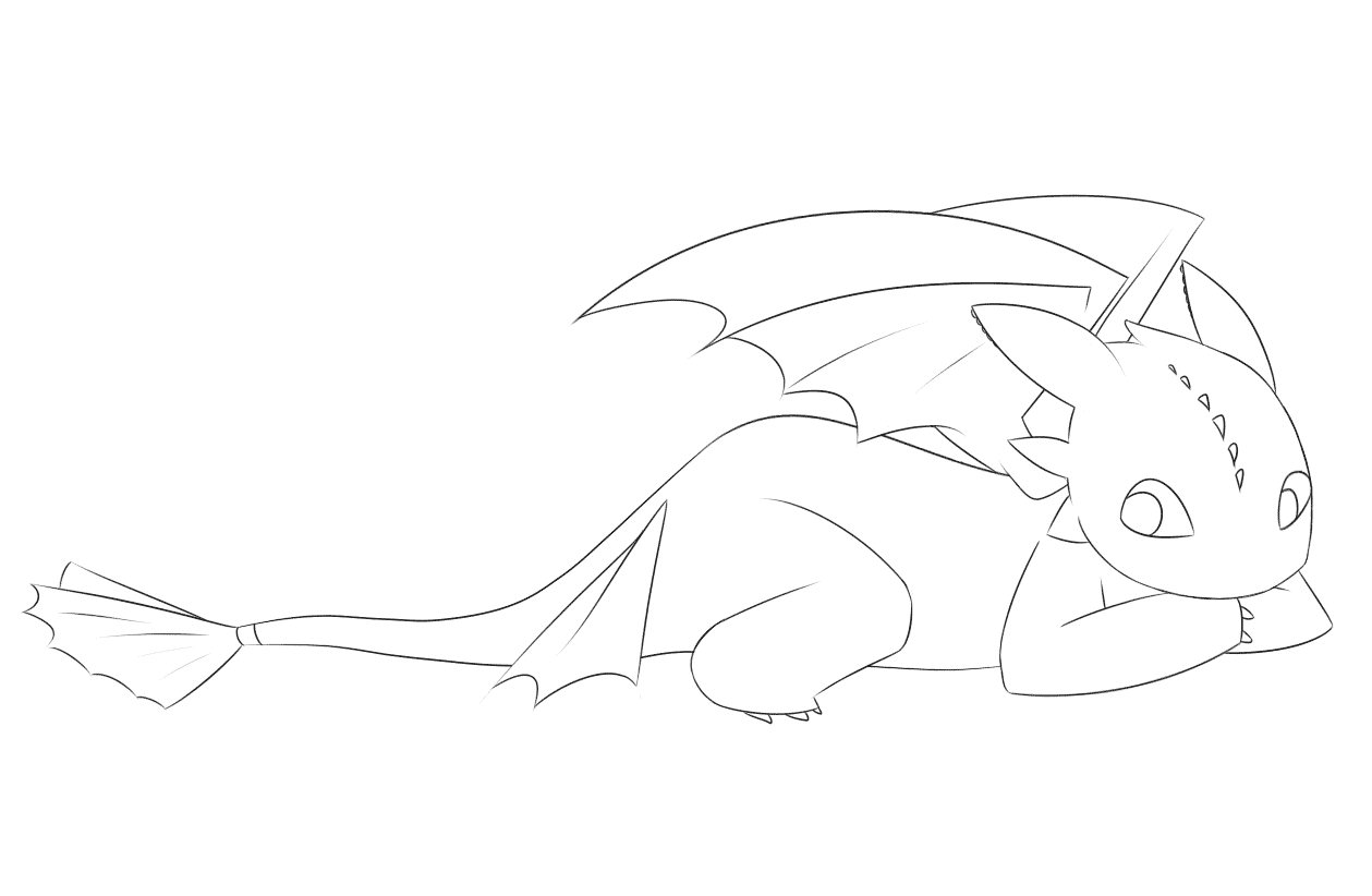 Desenho de Banguela (Como Treinar o Seu Dragão) para imprimir