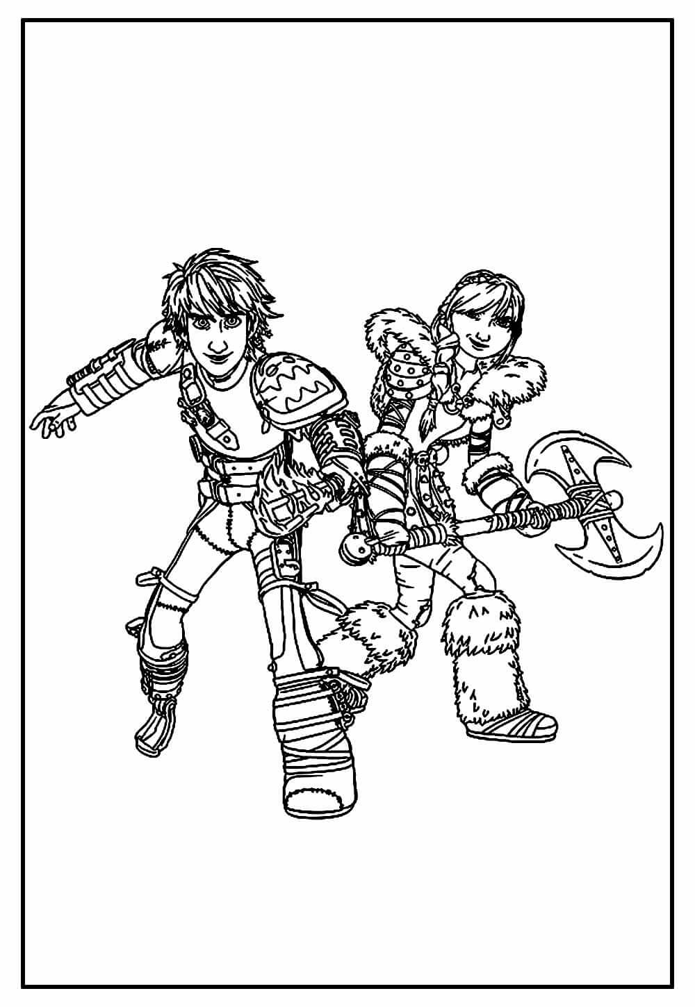 Desenho de Como Treinar o Seu Dragão para imprimir