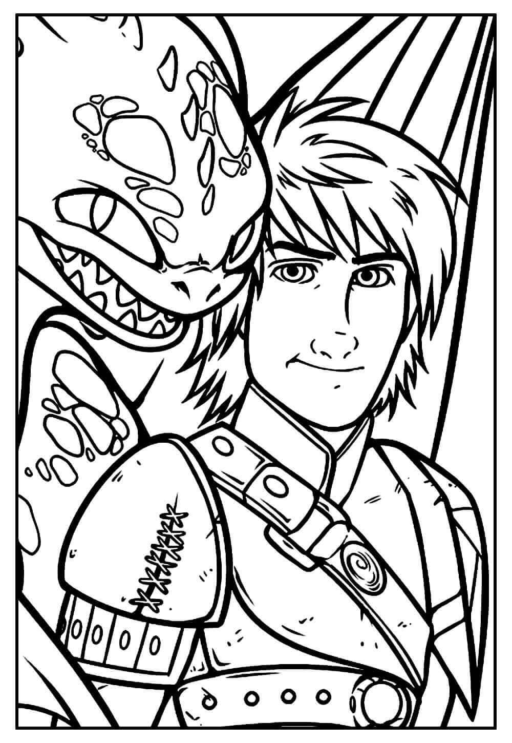 Desenho de Como Treinar o Seu Dragão para imprimir