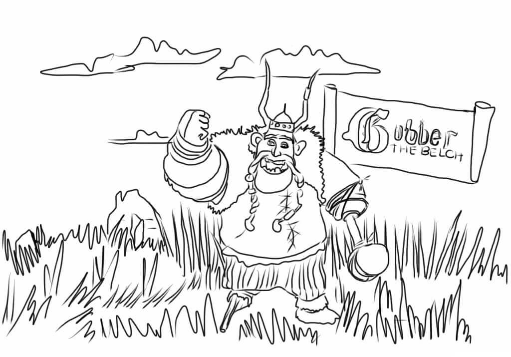 Desenho de Como Treinar o Seu Dragão para imprimir