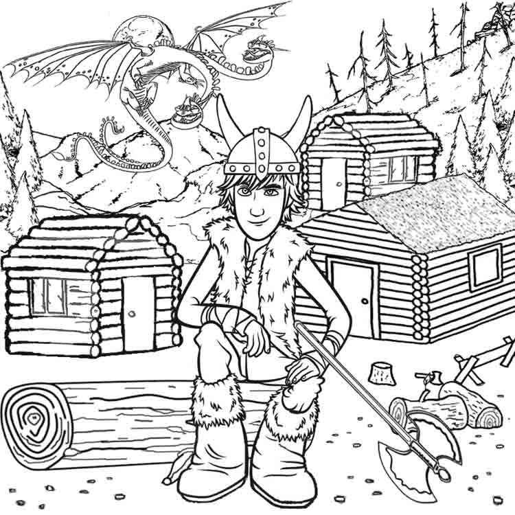 Desenho de Como Treinar o Seu Dragão para imprimir
