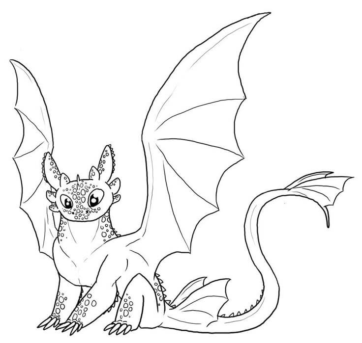 Desenho de Banguela (Como Treinar o Seu Dragão) para imprimir