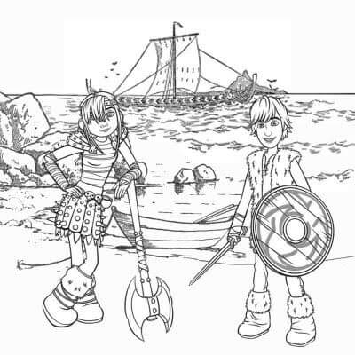 Desenho de Como Treinar o Seu Dragão para imprimir