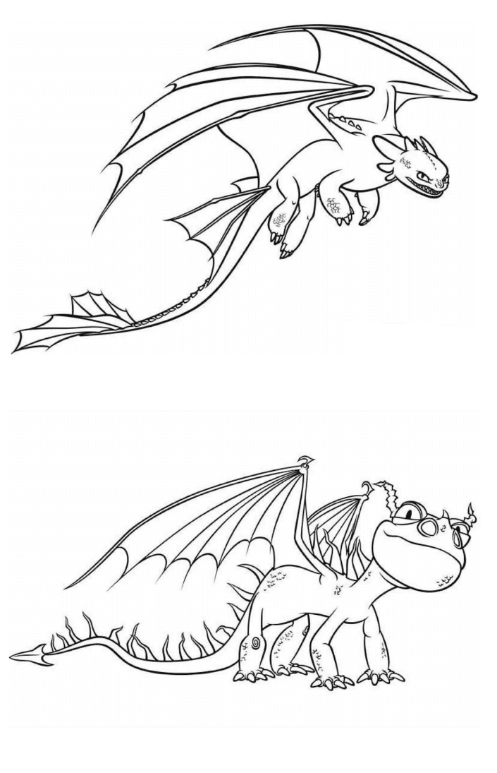 Desenho de Banguela (Como Treinar o Seu Dragão) para imprimir