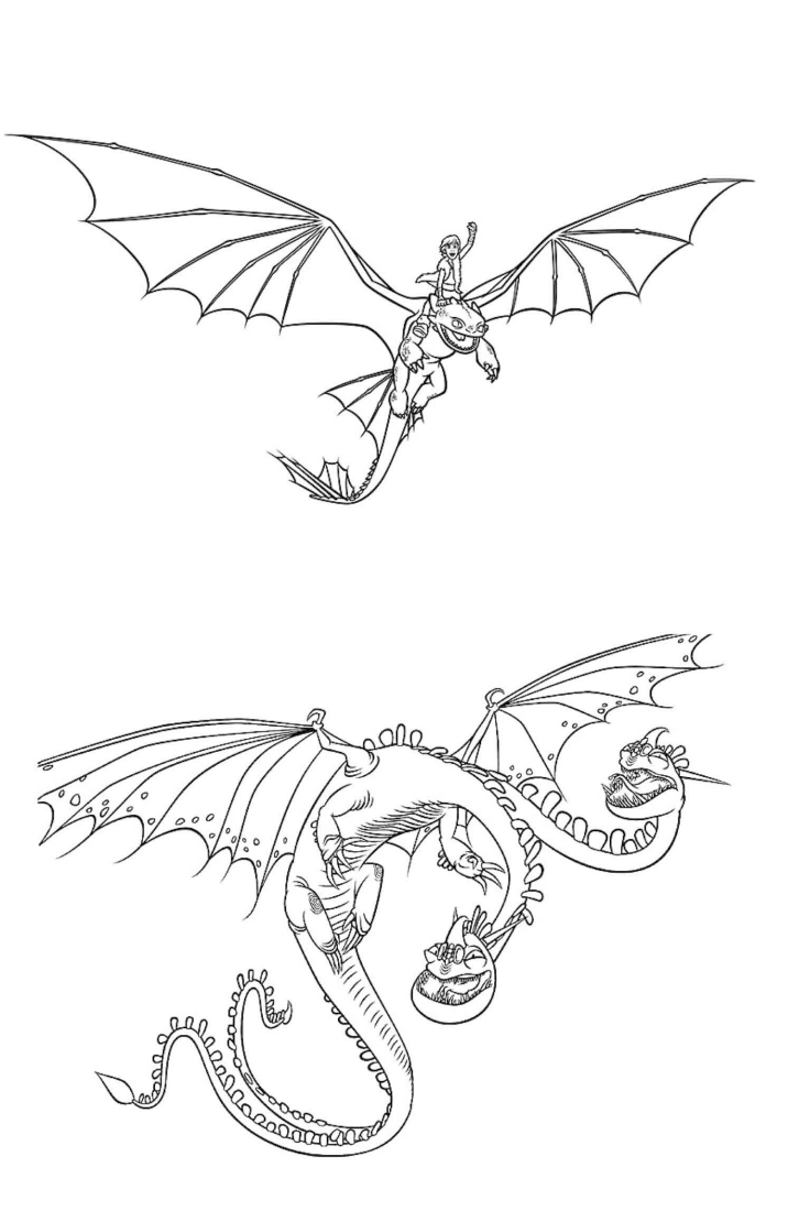 Desenho de Banguela (Como Treinar o Seu Dragão) para imprimir