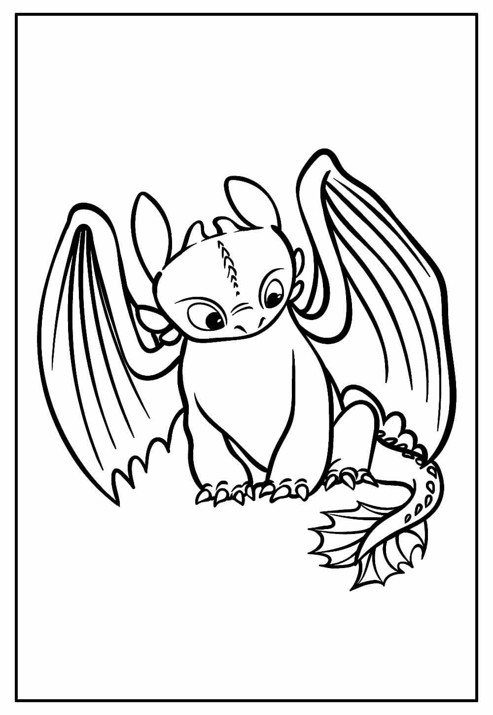 Desenho de Banguela (Como Treinar o Seu Dragão) para imprimir