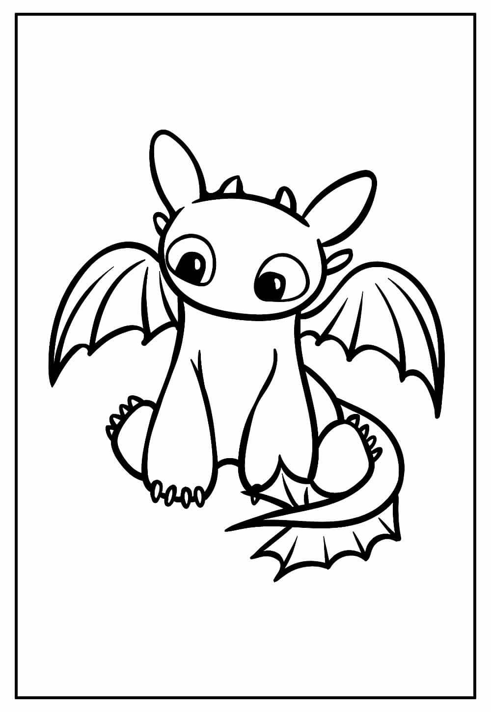 Desenho de Banguela (Como Treinar o Seu Dragão) para imprimir