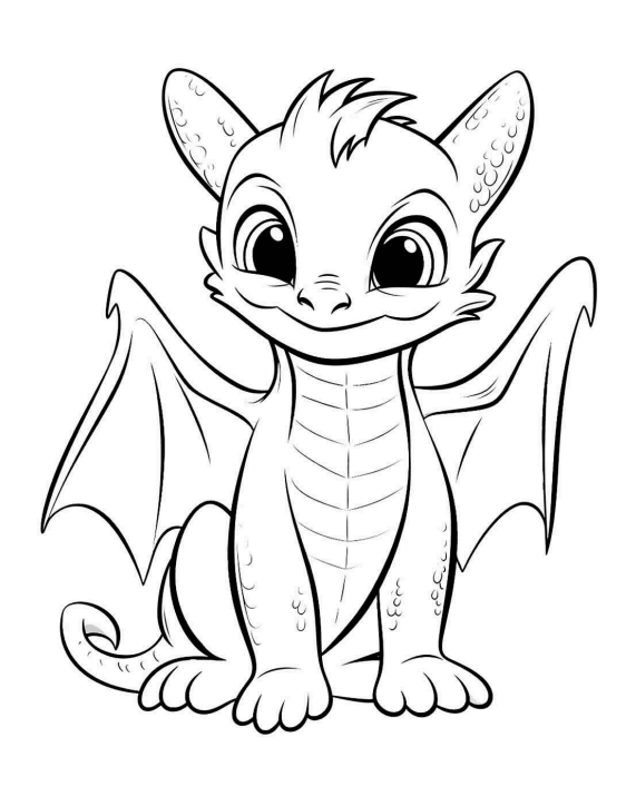 Desenho de Banguela (Como Treinar o Seu Dragão) para imprimir