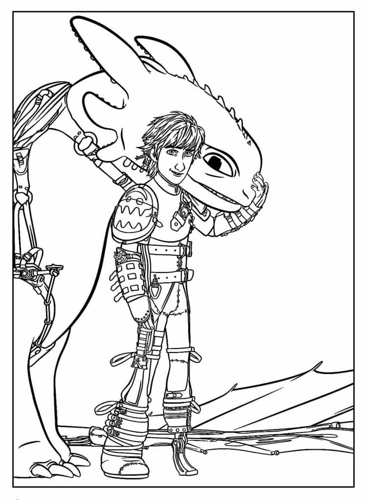 Desenho de Banguela (Como Treinar o Seu Dragão) para imprimir