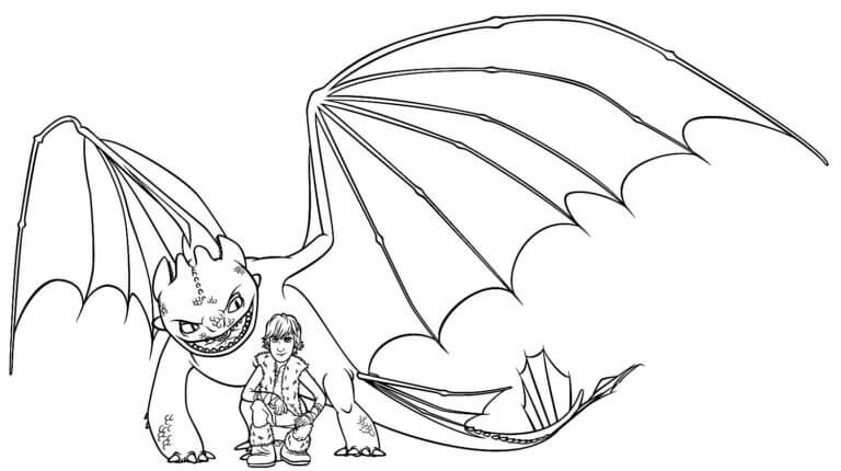 Desenho de Banguela (Como Treinar o Seu Dragão) para imprimir