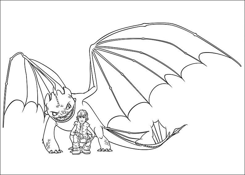 Desenho de Como Treinar o Seu Dragão para imprimir