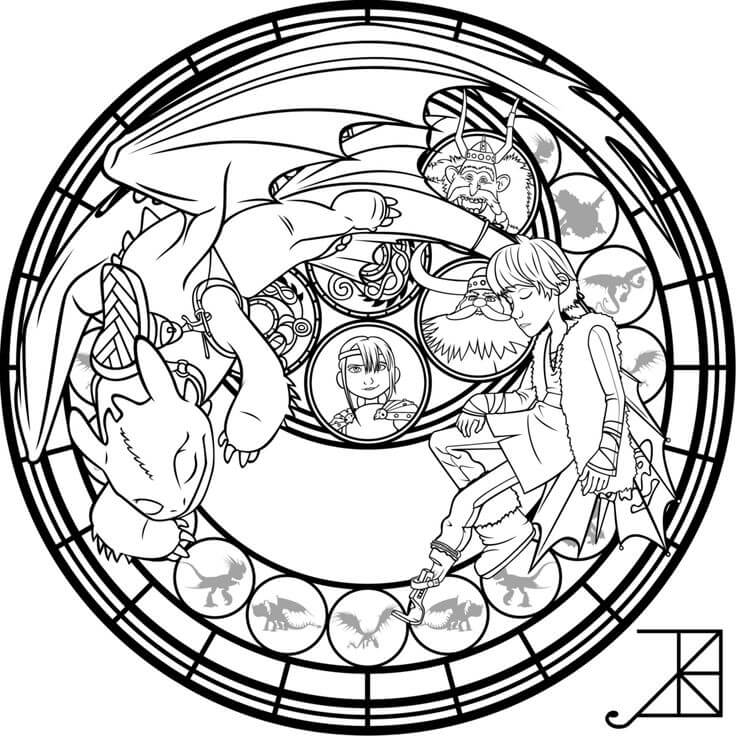 Desenho de Como Treinar o Seu Dragão para imprimir