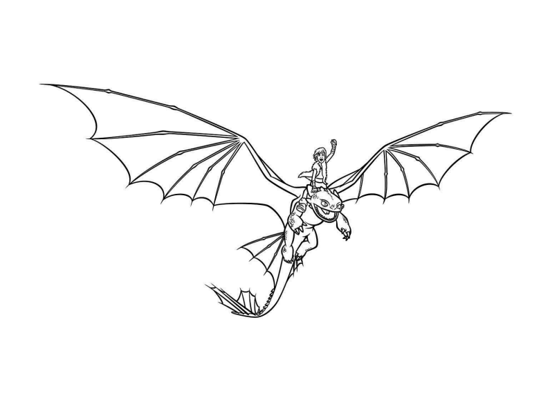 Desenho de Banguela (Como Treinar o Seu Dragão) para imprimir