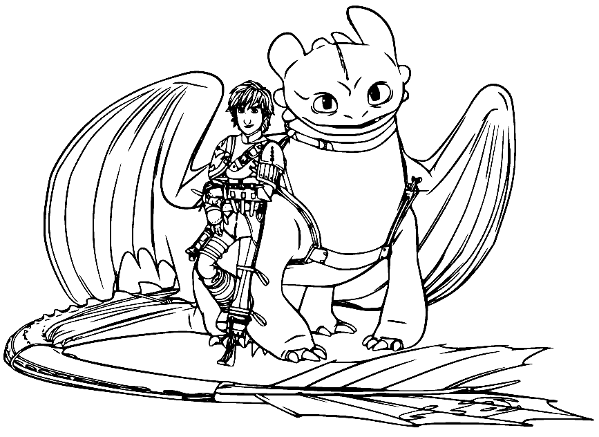 Desenho de Banguela (Como Treinar o Seu Dragão) para imprimir