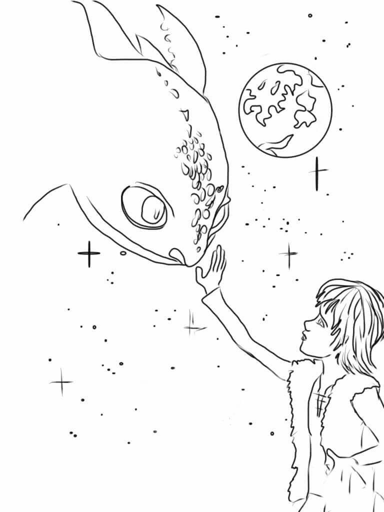 Desenho de Banguela (Como Treinar o Seu Dragão) para imprimir