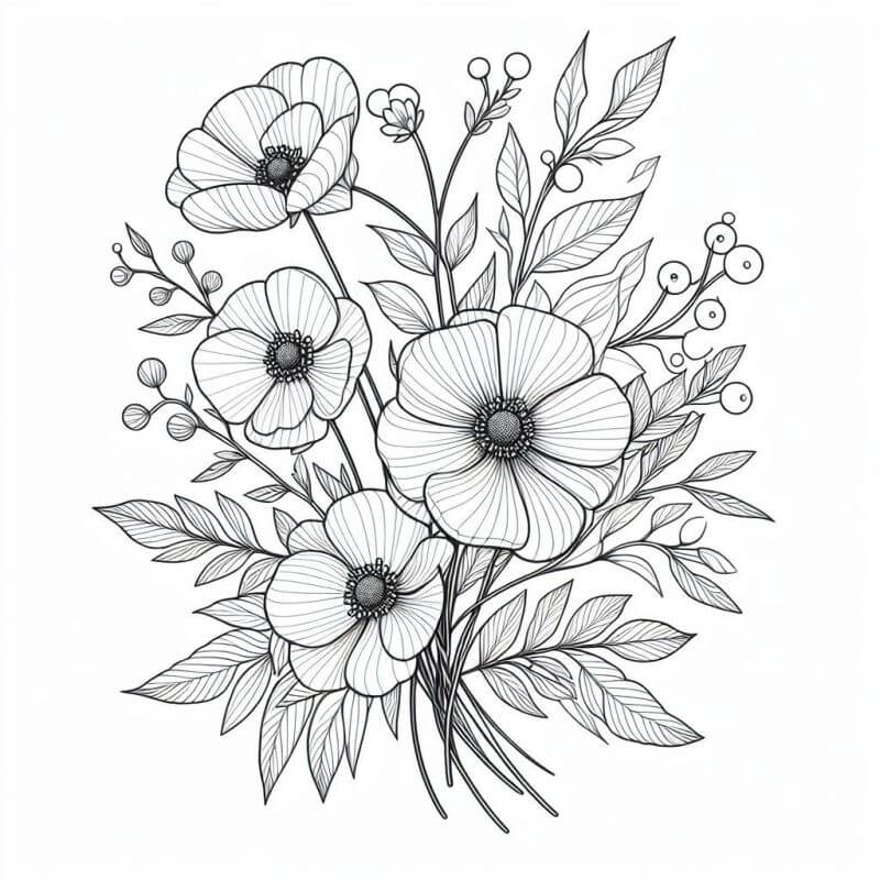 Desenho de Flores para imprimir
