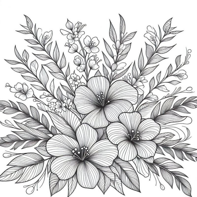 Desenho de Flores para imprimir