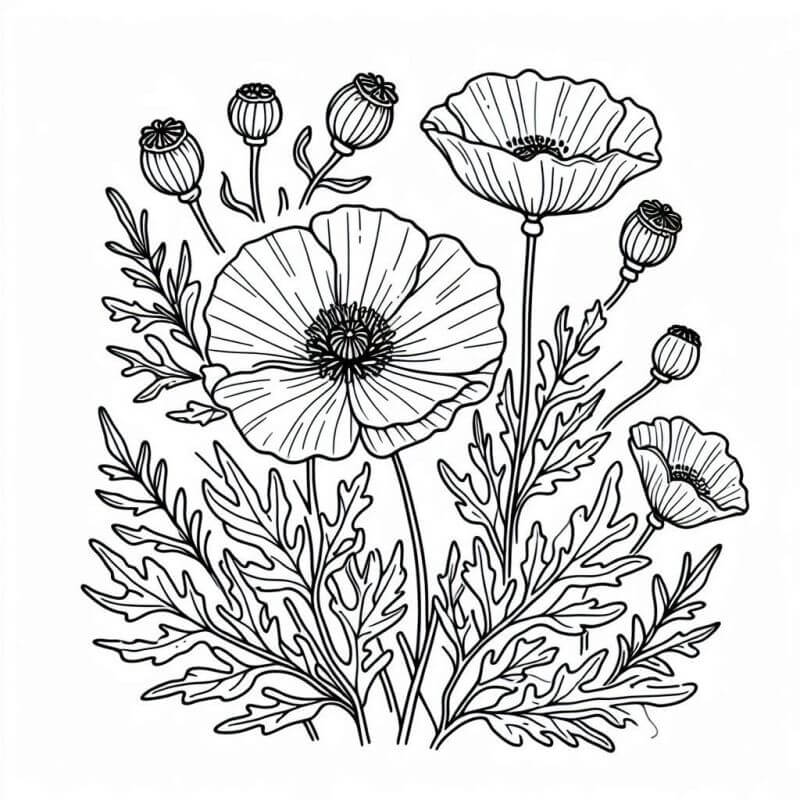 Desenho de Flores para imprimir