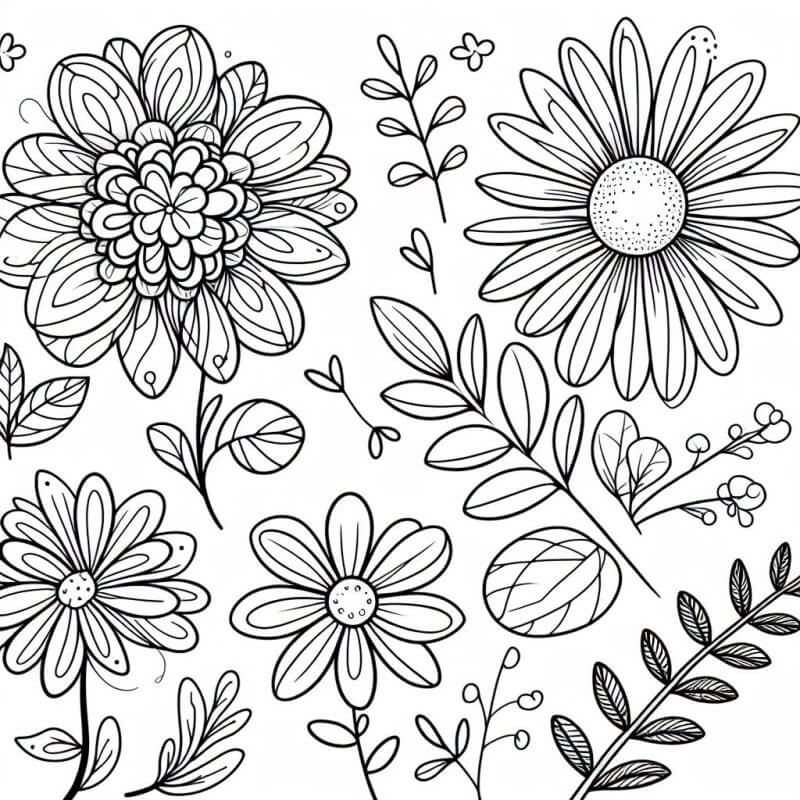 Desenho de Flores para imprimir