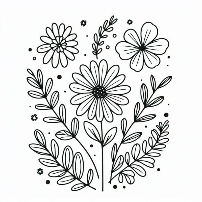 Desenho de Flores para imprimir